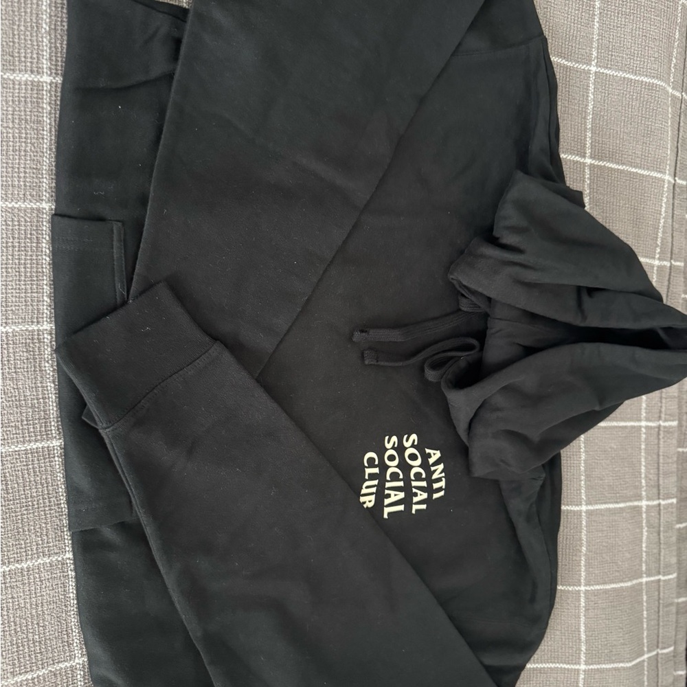 Anti Social Social Club Black Floral Back Hoodie, Size L, NWT